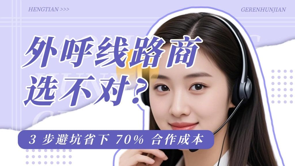 外呼线路商选不对？3 步避坑省下 70% 合作成本