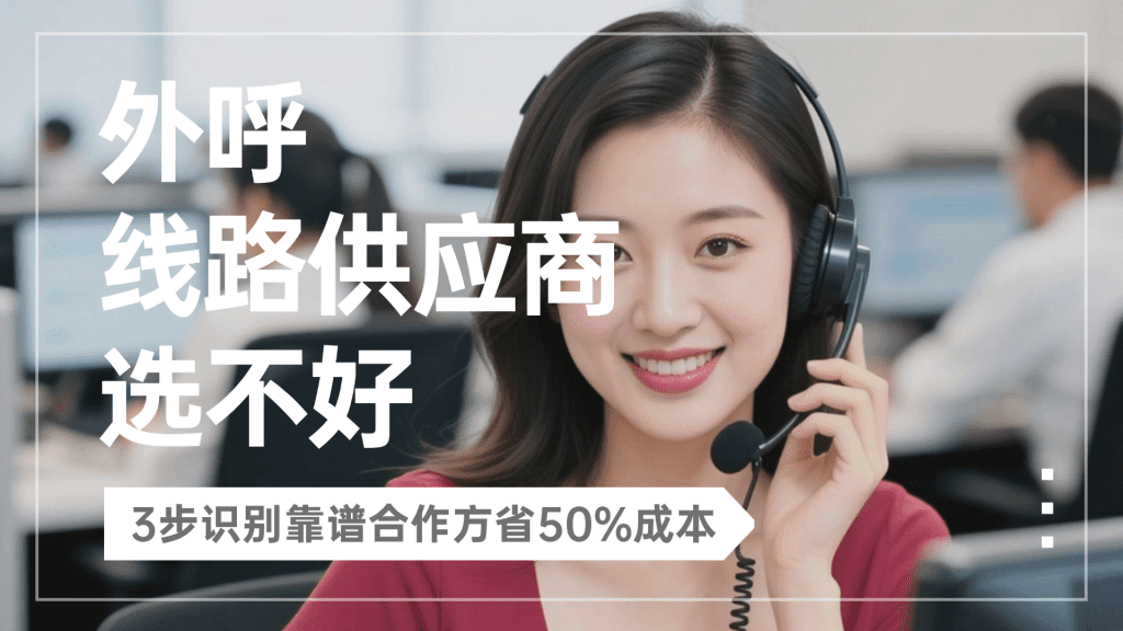 外呼线路供应商选不好？3步识别靠谱合作方省50%成本